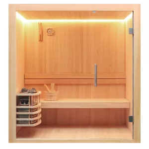 Финская сауна Frank 800 серия, 1 полка, липа/кедр, Выбрать размер: 120х120, Дерево : Липа