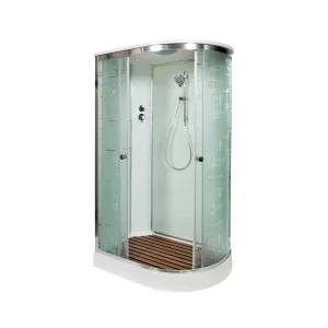 Душевая кабина AvaCan EM 1511/1512 R/L  с рисунком/хром , низкий поддон, Цвет стекла: с рисунком, Цвет профиля: Хром, Тип поддона: Низкий, Выбрать размер: 110х80, Внешний вид: без гидромассажа, Наличие крыши: есть, Ориентация: левая