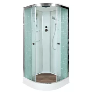 Душевая кабина AvaCan EM 1580/1590 с рисунком/хром , низкий поддон, Цвет стекла: с рисунком, Цвет профиля: Хром, Тип поддона: Низкий, Выбрать размер: 80х80, Внешний вид: без гидромассажа, Наличие крыши: есть