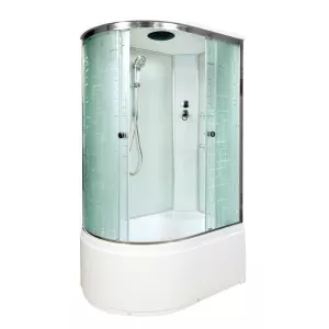 Душевая кабина AvaCan EM 4511R с рисунком/хром, высокий поддон, Цвет стекла: с рисунком, Цвет профиля: Хром, Тип поддона: Высокий, Выбрать размер: 110х80, Внешний вид: без гидромассажа, Наличие крыши: есть, Ориентация: правая