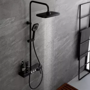 Душевая система MELANA-610501B MALE нерж.сталь, с тропическим душем, лейкой