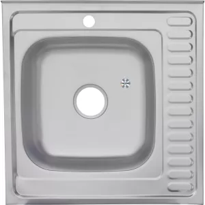 Мойка 6060 L/R  MELANA 0,6/160 декор/полированная  накладная  с сифоном, Внешний вид: Покрытие декор, Ориентация: левая