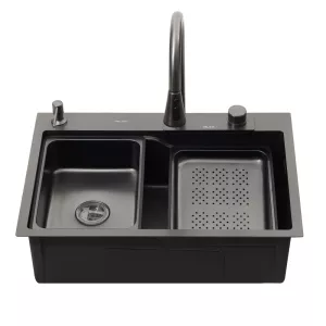 Мойка D6846B+6 MELANA ProfLine 3,0/215 ГРАФИТ врезная, Выбрать цвет: Графит