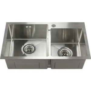 Мойка S7240H MELANA ProfLine 3,0/220 САТИН 2-я чаша, врезная