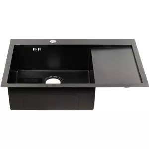 Мойка D7851HB-L MELANA ProfLine 3,0/220 ГРАФИТ врезная  левая, Выбрать цвет: Графит, Ориентация: левая