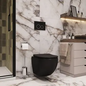 Унитаз Ceruttispa SELLA Aria MB CT9160 подвесной безободковый черный матовый