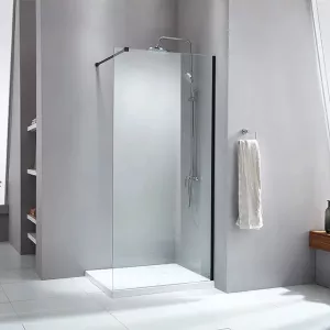 Душевая перегородка PARLY  T100G, Цвет стекла: прозрачное, Цвет профиля: Черный, Выбрать размер: 100