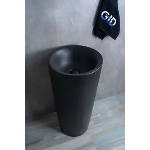 Напольная черная раковина для ванной Gid Nb130bg