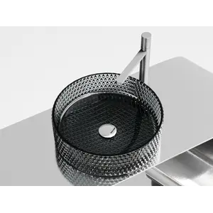 Умывальник чаша Ceramica Nova накладная круглая (цвет черный) Cristal 360*360*112мм