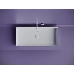 Раковина Ceramica Nova накладная прямоугольная 801*361*130, без перелива, цвет белый