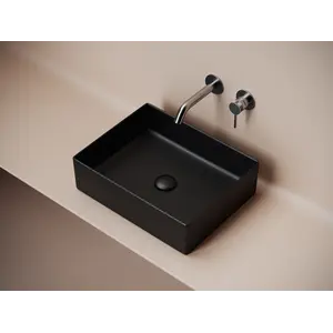 Раковина Ceramica Nova накладная прямоугольная 361*471*130, без перелива,  цвет черный матовый, арт.СN6069MB