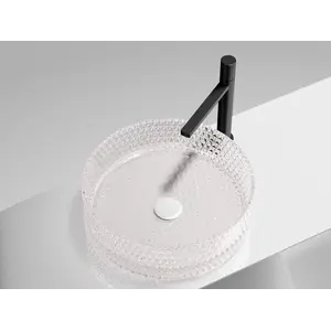 Умывальник чаша Ceramica Nova накладная круглая (цвет розовый) Cristal 360*360*112мм