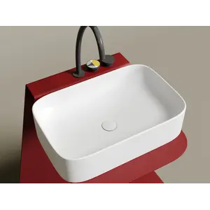 Умывальник чаша Ceramica Nova накладная прямоугольная (цвет Белый Матовый) Element 605*380*150мм