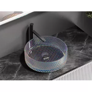 Умывальник чаша Ceramica Nova накладная круглая (цвет неон) Cristal 360*360*112мм, Выбрать цвет: Неон