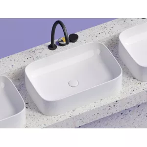 Умывальник чаша Ceramica Nova накладная прямоугольная Element 605*380*150мм, Выбрать цвет: Белый