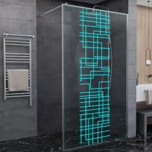 Душевая перегородка AvaCan  LC100/110/120, Цвет стекла: с рисунком, Цвет профиля: Хром, Выбрать размер: 120