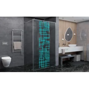 Душевая перегородка AvaCan  LC100/110/120, Цвет стекла: с рисунком, Цвет профиля: Хром, Выбрать размер: 120