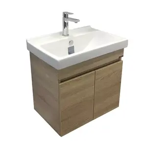 COMFORTY. Тумба-умывальник "Тромсе-60/80" дуб сонома с раковиной Fest