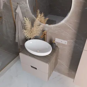 Тумба подвесная 1Marka Vortex  2я орех каньон коньяк/латте фактурный