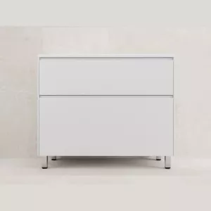 Тумба напольная Style line  "ЛИМА 100/80" эмаль, с раковиной LINE 100/80, 2 ящ., PLUS, белый матовый, Выбрать цвет: Белый, Выбрать размер: 100, Внешний вид: с белой раковиной