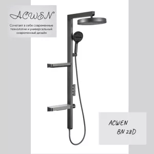 Душевая стойка ACWEN BN 28D графит, Выбрать цвет: Графит