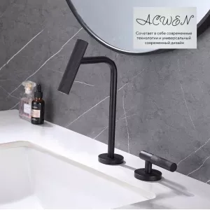 Смеситель для раковины ACWEN BN 063B черный матовый дизайнерский, Выбрать цвет: Чёрный