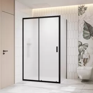 Душевой уголок RGW CL-133B (CL-13B + Z-03B) рифленое/черный, Цвет стекла: рифленое, Цвет профиля: Черный, Выбрать размер: 150x90