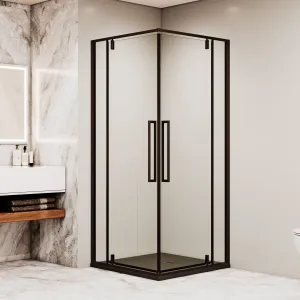 Душевой уголок RGW SV-33B прозрачное/черный, Цвет стекла: прозрачное, Цвет профиля: Черный, Выбрать размер: 90х90