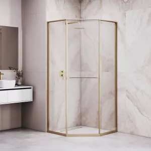 Душевой уголок RGW SV-82Gb "L/R" прозрачное/золото, Цвет стекла: прозрачное, Цвет профиля: Золото, Выбрать размер: 1000x1000, Ориентация: левый сдвиг