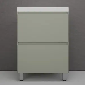 Тумба напольная Style line "Манхэттен 100/80/70/60" ЭМАЛЬ с  раковиной ASTI , 2 ящика ,PLUS ,олива