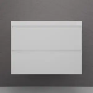 Тумба подвесная "Манхэттен 100/80/70/60" ЭМАЛЬ с  раковиной  ASTI , 2 ящика ,PLUS , белый матовый