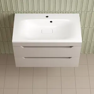 Тумба подвесная Style line "Остин" с раковиной Фортуна 2 ящ крем эмаль PLUS