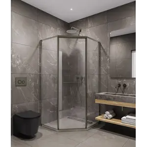 Timo Душевой угол TTSS-100/13C-8L/R , раздвиж ,проф никель, стекло проз 8 мм