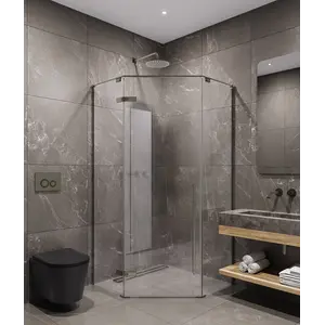 Timo Душевой угол TTSSP-90-100/13C-8, распаш , проф никель, стекло проз 8 мм