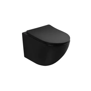 Унитаз ABBER Bequem AC1100TMB подвесной черный матовый, безободковый, смыв торнадо, Выбрать цвет: Черный