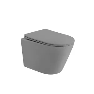 Унитаз ABBER Bequem AC1102TMG подвесной серый матовый, безободковый, смыв торнадо, Выбрать цвет: серый