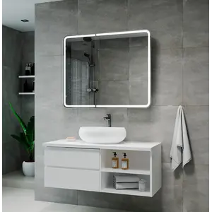 Зеркало-шкаф ACWEN "Elliott LED" 100х80 с датчиком движения, розеткой