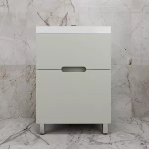 Тумба напольная Style line "Матис " с раковиной ASTI (2 ящика), ОЛИВА, ЭМАЛЬ, Выбрать цвет: Олива, Выбрать размер: 60, Внешний вид: с белой раковиной