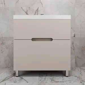 Тумба напольная Style line "Матис " с раковиной ASTI  (2 ящика), КРЕМ, ЭМАЛЬ