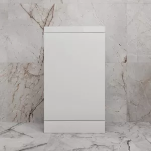 Тумба напольная "МОНО 50" с раковиной ASTI 50, белый софт, Выбрать цвет: Белый софт, Внешний вид: с белой раковиной