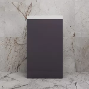 Тумба напольная "МОНО 50" с раковиной ASTI 50, графит нубук, Выбрать цвет: Графит Нубук, Внешний вид: с белой раковиной