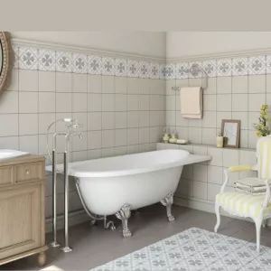 Ванна из литьевого мрамора Эстет Венеция 170x80 правая на ножках "Бронза"