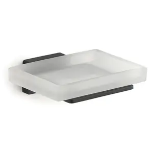 Gedy Atena, настенная стеклянная мыльница, цвет черный матовый