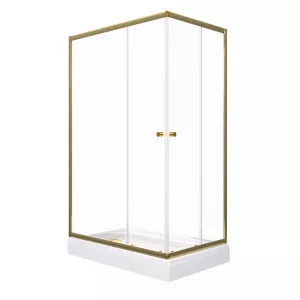 Душевое ограждение Triton "ВЕНТА-ГОЛД" 120х80  низкий поддон, Цвет профиля: Золото, Выбрать размер: 120х80