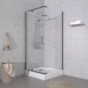 Душевое ограждение  Triton "ТЕРРА-ГРАФИТ" (низкий поддон) 90х90 квадрат