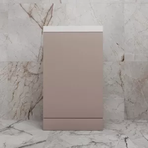 Тумба напольная "МОНО 50" с раковиной ASTI 50, санд пудровый, Выбрать цвет: Санд Пудровый, Внешний вид: с белой раковиной