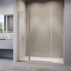 Душевая дверь RGW LE-009 (LE-004 + Z-09), Цвет стекла: прозрачное, Цвет профиля: Хром, Выбрать размер: 130