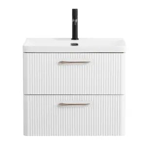 Тумба с раковиной подвесная BelBagno DUE Bianco Lucido