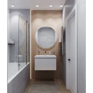 Тумба подвесная 1Marka Aris mini  1ящик, белая аляска/белый глянец