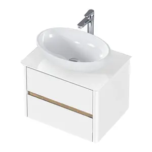 Тумба подвесная 1Marka Monro  2ящика, белый столешница/стекло